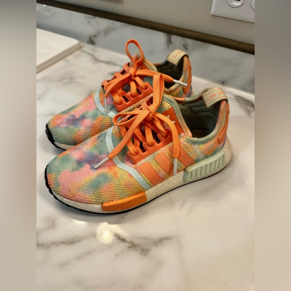 Adidas Tie-Dye Sneakers - Orange and Green